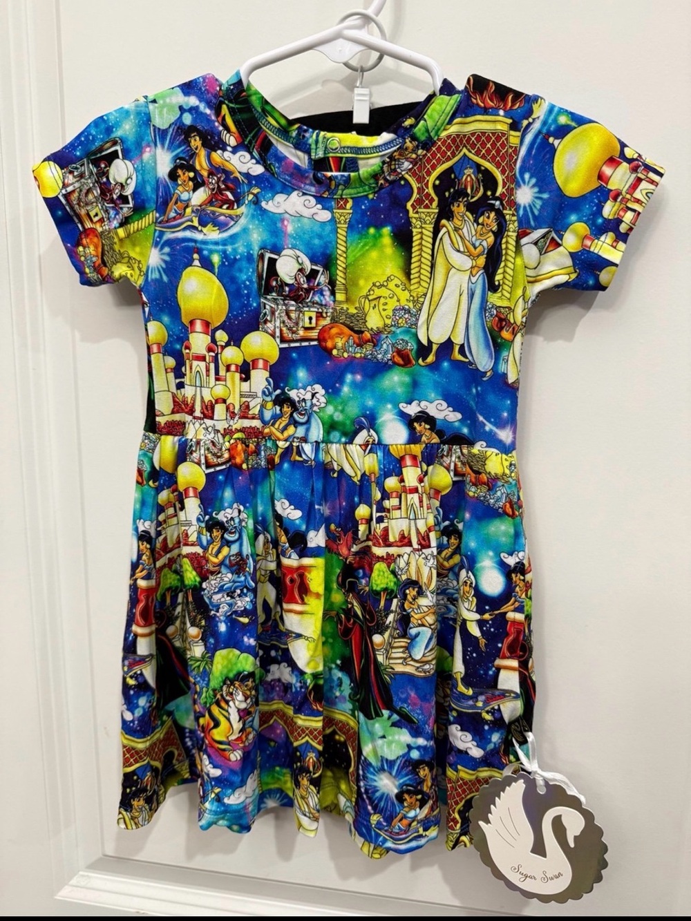 Sugar Swan Bamboo- Aladdin Print Girls Peplum w/t Shorts